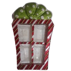 Christmas Candy/Dip Frosted Glass NWT